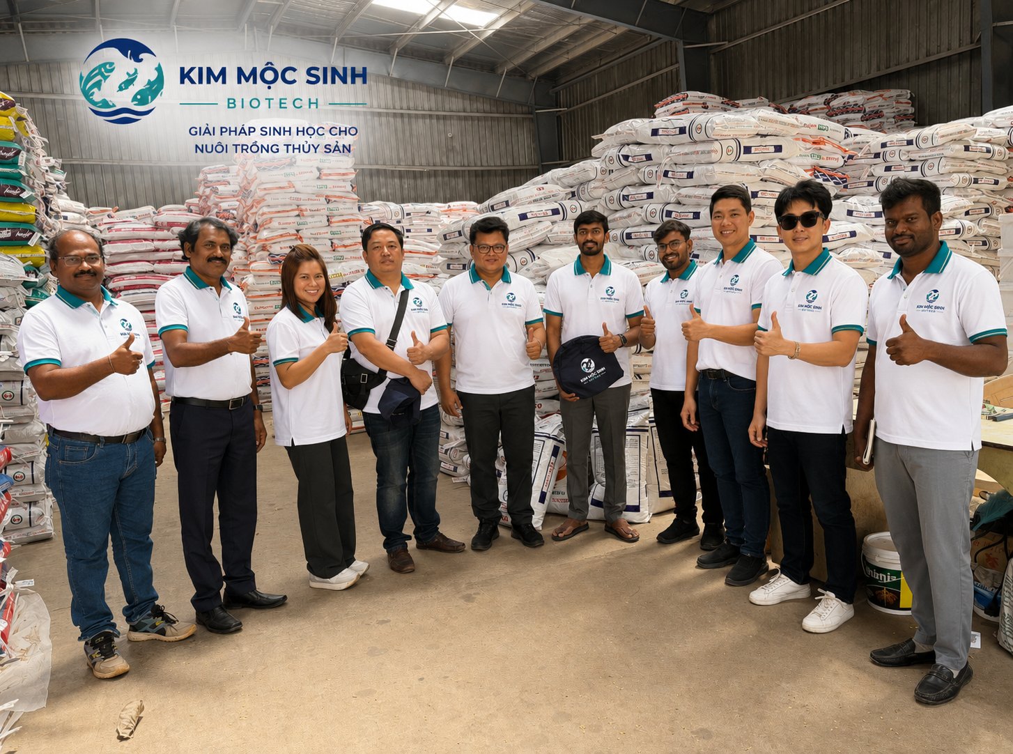 Đội ngũ Kim Mộc Sinh Biotech tại kho hàng